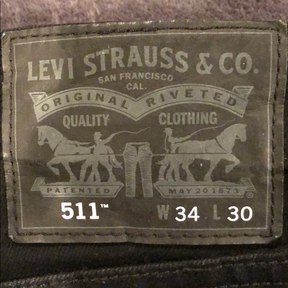 511 Black Levi pants 34x30